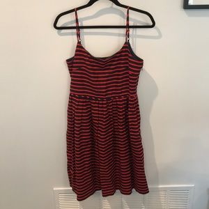J crew factory dress, navy and red, super cute